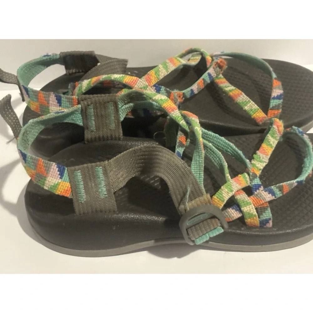 Chaco Z/1‎ Youth Girls Strappy Sport Hiking Sandals Outdoor Orange Blue Size 3